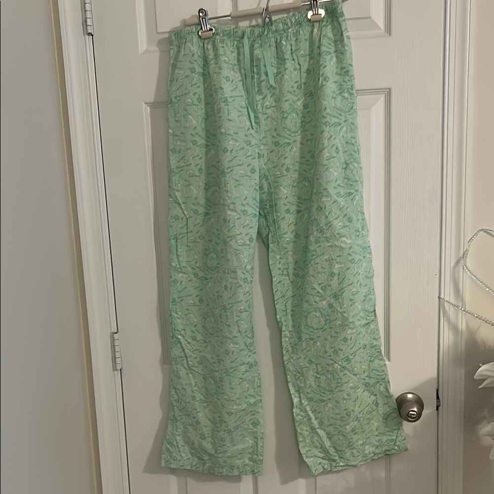 Vineyard Vines Light Green Patterned Pajama Pants